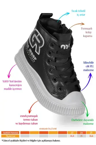 Wasp Fermuarlı Kundalik Qiz Bola Bot Oyoq Kiyim - KIKO KIDS (1)