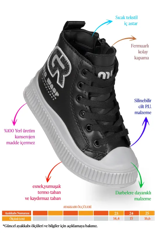 Wasp Fermuarlı Kundalik Qiz Bola Bot Oyoq Kiyim - 2