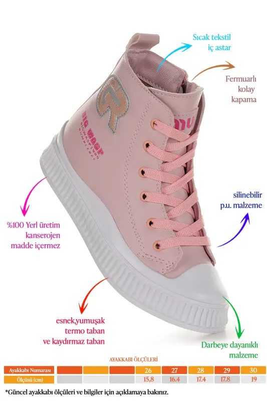 Wasp Zippered Daily Baby Girl Boot Shoes - 2