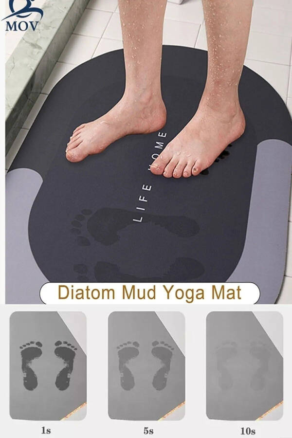 Water Absorbent Mat Stylish Design Ablution Mat Non-Slip Base Diatomite 40*60 Cm Oval Mat - 7