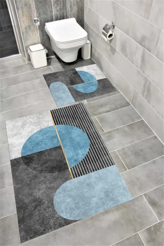 Water Absorbent Soft Non-Slip Base Sponge Filled Cotton-like Texture Washable Decorative Bath Mat Judge - 8