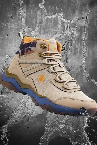 Water And Cold Resistant Winter Lace-Up Boot Robust Sole Outdoor Boot Men's Boot Shoe LM-Sand/Sand - 1