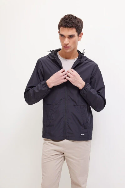 Water Repellent Double Slim Fit Hooded Raincoat Jacket C5821ax24au - 4