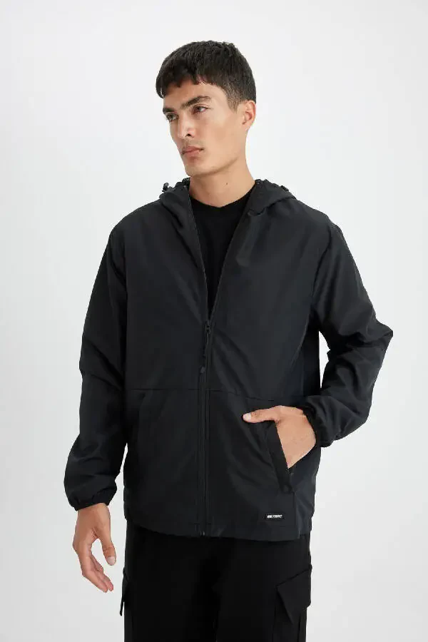 Water Repellent Double Slim Fit Hooded Raincoat Jacket C5821ax24au - 7