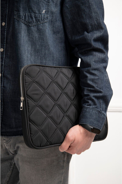 Water-resistant Quilted Laptop Sleeve Case Compatible with Macbook Air Pro 13 13.3 14 Inch. Black - 11