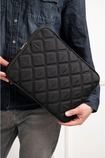 Water-resistant Quilted Laptop Sleeve Case Compatible with Macbook Air Pro 13 13.3 14 Inch. Black - 13