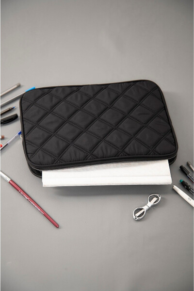 Water-resistant Quilted Laptop Sleeve Case Compatible with Macbook Air Pro 13 13.3 14 Inch. Black - 15