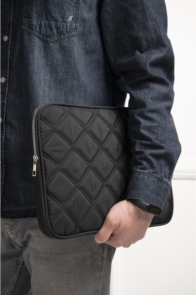 Water-resistant Quilted Laptop Sleeve Case Compatible with Macbook Air Pro 13 13.3 14 Inch. Black - 17