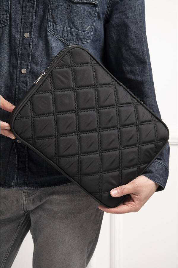 Water-resistant Quilted Laptop Sleeve Case Compatible with Macbook Air Pro 13 13.3 14 Inch. Black - 20