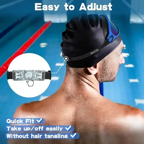 Water Space Swim Goggles 2 Pack for Adult Men Women, Anti-fog UV Protection No Leak 180° Wide View Clear Vision Pool Goggles - 5