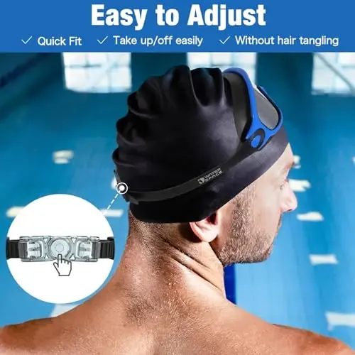 Water Space Swim Goggles 2 Pack for Adult Men Women, Anti-fog UV Protection No Leak 180° Wide View Clear Vision Pool Goggles - 5