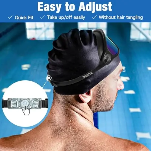 Water Space Swim Goggles 2 Pack for Adult Men Women, Anti-fog UV Protection No Leak 180° Wide View Clear Vision Pool Goggles - 5