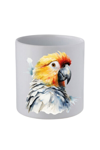 Watercolor Parrot Handleless Mug Birthday Gifts - Ceramic Coffee, Water Gift - LILI HEDIYELIK