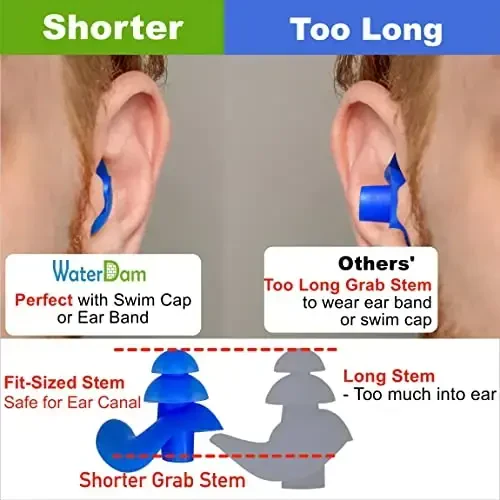 WaterDam Swimming Ear Plugs Great Waterproof Ultra Comfy Earplugs Prevent Swimmer's Ear - 7