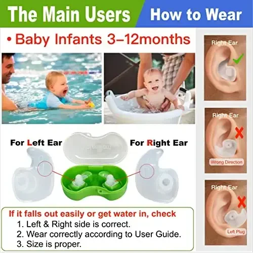 WaterDam Swimming Ear Plugs Great Waterproof Ultra Comfy Earplugs Prevent Swimmer's Ear - 7
