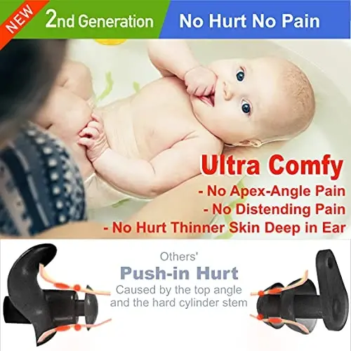 WaterDam Swimming Ear Plugs Great Waterproof Ultra Comfy Earplugs Prevent Swimmer's Ear (Size 0: Baby 0-1 Year (Orange)) - 5