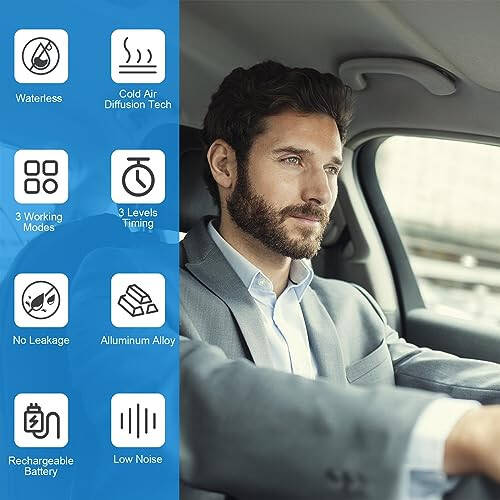 Waterless Car Diffuser, Waterless Diffusers for Essential Oils with Timer & No Leakage Tech, Super Quiet Cordless Aromatherapy Essential Oil Diffuser Battery Operated for Car, Room, Office (Black) - 6