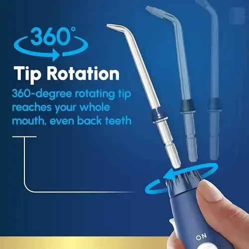 Waterpik Aquarius Water Flosser For Teeth Cleaning, Gums, Braces, Dental Care, Electric Power With 10 Settings, 7 Tips For Multiple Users And Needs, ADA Accepted, Blue WP-663, Packaging May Vary - 6