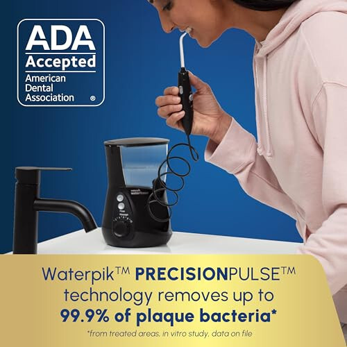 Waterpik Aquarius Diş İpi Profesyonel Diş, Diş Eti, Braket, Diş Bakımı, Elektrik Gücü 10 Ayarlı, Çoklu Kullanıcı ve İhtiyaçlar İçin 7 Başlık, ADA Onaylı, Siyah WP-662, Ambalaj Değişebilir - 2