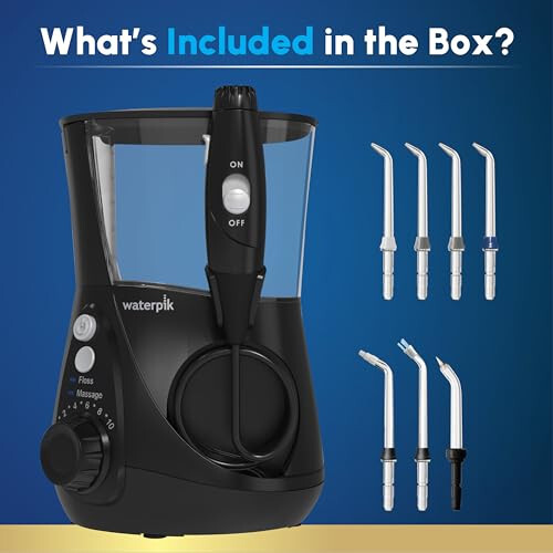 Waterpik Aquarius Water Flosser For Teeth Cleaning, Gums, Braces, Dental Care, Electric Power With 10 Settings, 7 Tips For Multiple Users And Needs, ADA Accepted, Black WP-662, Packaging May Vary - 3
