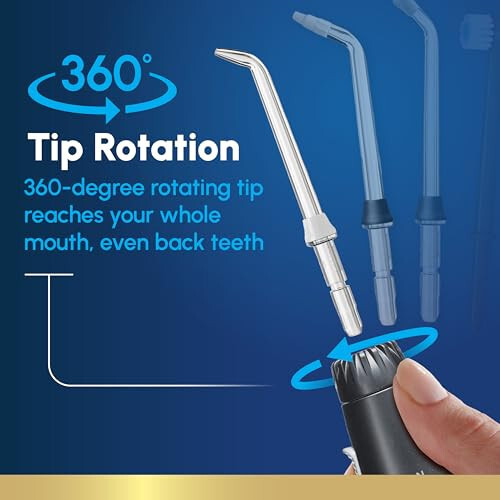 Waterpik Aquarius Water Flosser For Teeth Cleaning, Gums, Braces, Dental Care, Electric Power With 10 Settings, 7 Tips For Multiple Users And Needs, ADA Accepted, Black WP-662, Packaging May Vary - 5