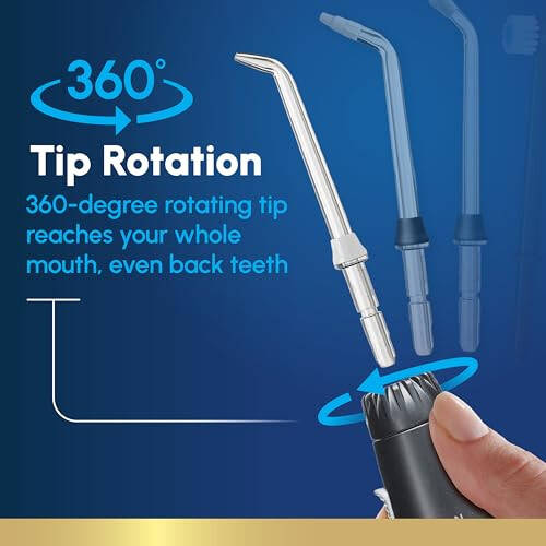 Waterpik Aquarius Water Flosser For Teeth Cleaning, Gums, Braces, Dental Care, Electric Power With 10 Settings, 7 Tips For Multiple Users And Needs, ADA Accepted, Black WP-662, Packaging May Vary - 5