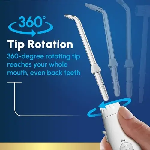 Waterpik Aquarius Water Flosser For Teeth Cleaning, Gums, Braces, Dental Care, Electric Power With 10 Settings, 7 Tips For Multiple Users And Needs, ADA Accepted, White WP-660, Packaging May Vary - 6