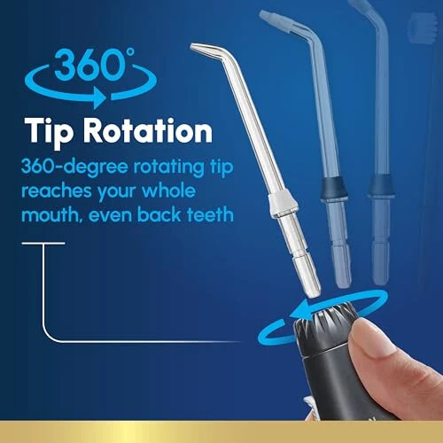Waterpik Aquarius Water Flosser Professional For Teeth, Gums, Braces, Dental Care, Electric Power With 10 Settings, 7 Tips For Multiple Users And Needs, ADA Accepted, Black WP-662, Packaging May Vary - 5