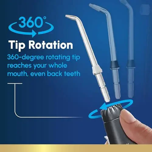 Waterpik Aquarius Water Flosser Professional For Teeth, Gums, Braces, Dental Care, Electric Power With 10 Settings, 7 Tips For Multiple Users And Needs, ADA Accepted, Black WP-662, Packaging May Vary - 5