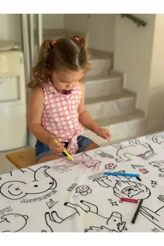 Waterproof 150cm Machine Washable Repaintable Coloring Cover Educational Play Mat-white - Modazone (1)