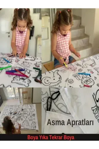 Waterproof 150cm Machine Washable Repaintable Coloring Cover Educational Play Mat-white - 4