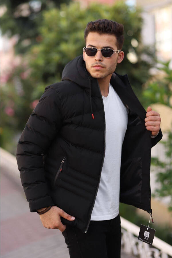 Waterproof and Windproof Men's Hooded Winter Puffer Jacket - 15