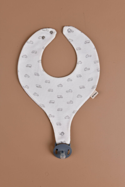 Waterproof Bib with Soother Holder - Cars - 3