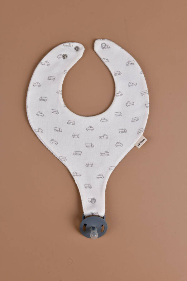 Waterproof Bib with Soother Holder - Cars - 3