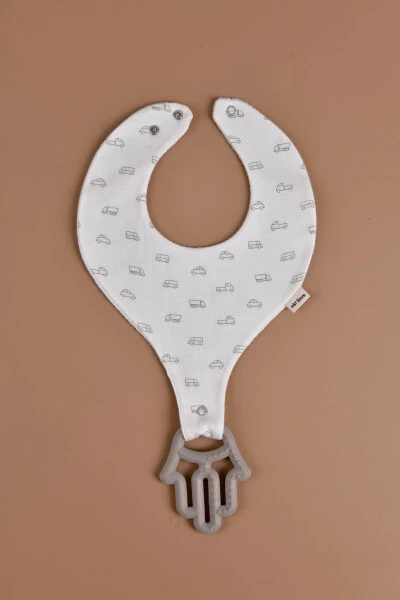 Waterproof Bib with Soother Holder - Cars - Modazone (1)