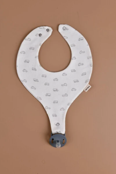 Waterproof Bib with Soother Holder - Cars - 3