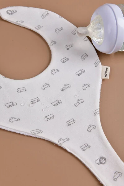 Waterproof Bib with Soother Holder - Cars - 5