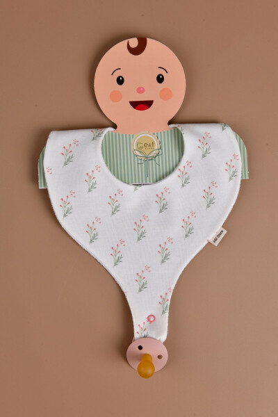 Waterproof Bib with Soother Holder - Flower Bouquet - E&F STORE