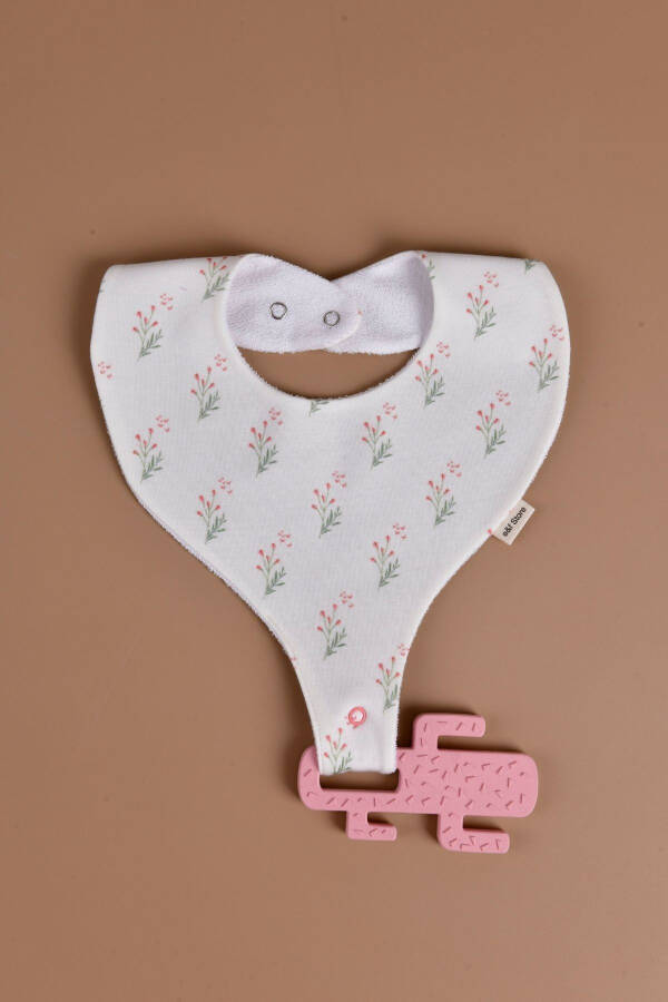 Waterproof Bib with Soother Holder - Flower Bouquet - 2