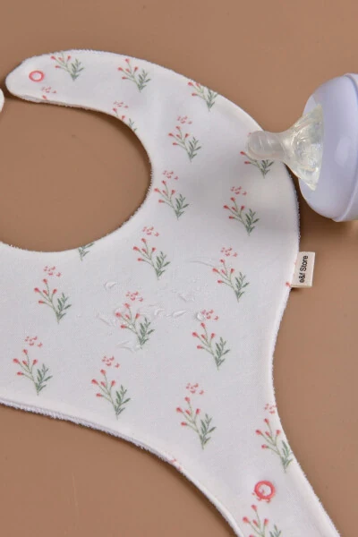 Waterproof Bib with Soother Holder - Flower Bouquet - 5