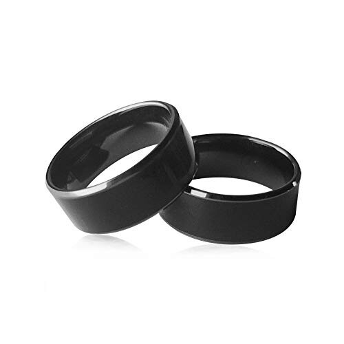 Waterproof Ceramic NFC Ring, NFC Forum Type 2 215 496 Bytes Chip Universal for Mobile Phone, All-Round Sensing Technology Wearable Smart Ring, Wide Surface Fashion Ring (10#) - 9