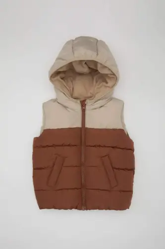 Waterproof fleece lined hooded puffer vest for baby boys (A2848a524au) - 6