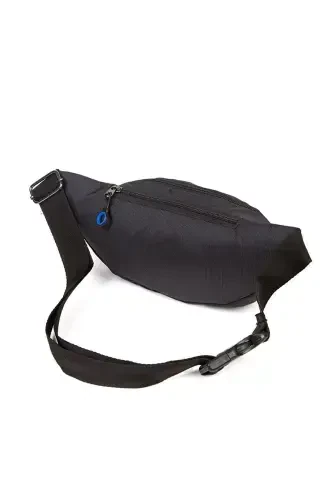 Waterproof Headphone Usb Output Unisex Black Crossbody Waist Shoulder and Sports Bag - blue black - 7