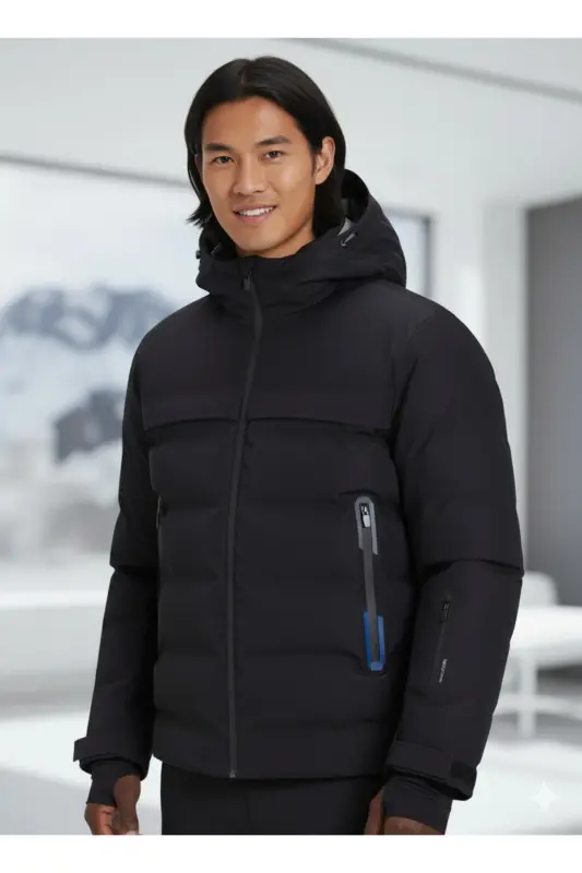 Waterproof Hooded Core Jcodarwin Men's Windproof Jacket-BLACK - 6