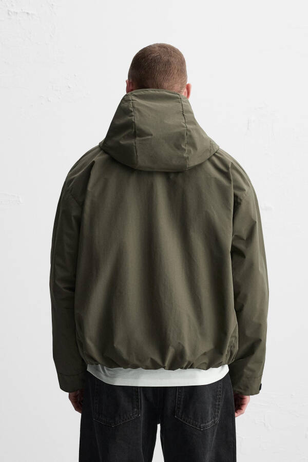 Waterproof hooded jacket (Light khaki) - 12