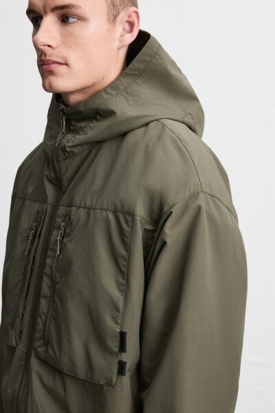 Waterproof hooded jacket (Light khaki) - 14