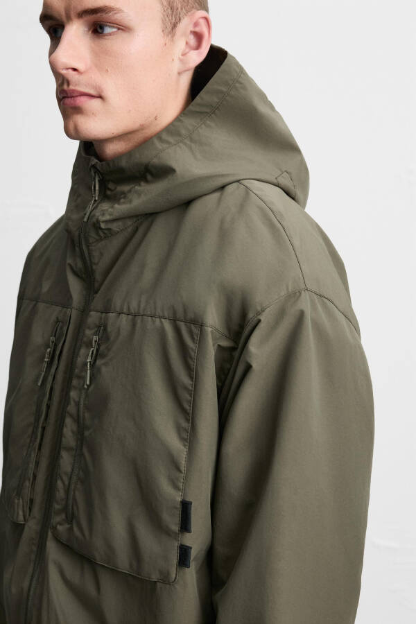 Waterproof hooded jacket (Light khaki) - 14