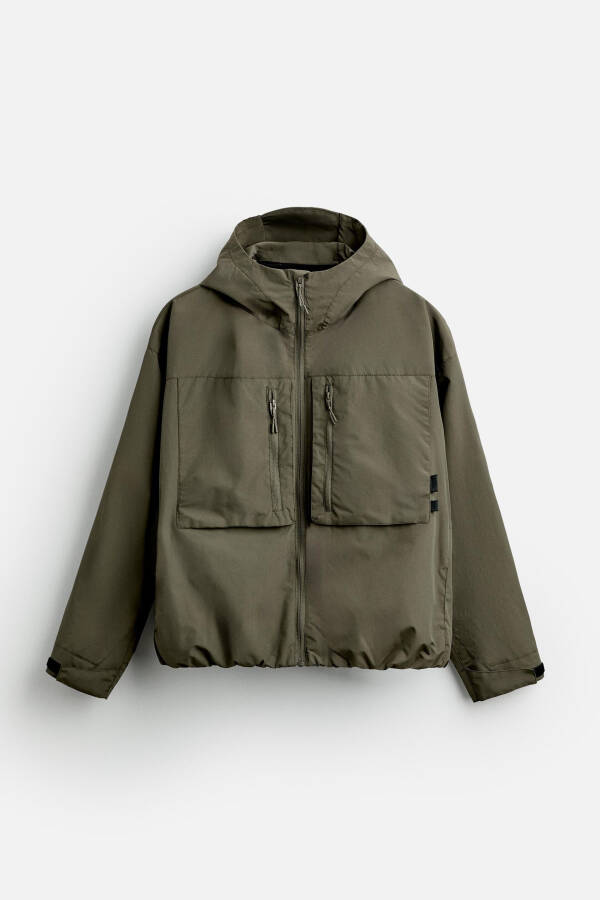 Waterproof hooded jacket (Light khaki) - 16