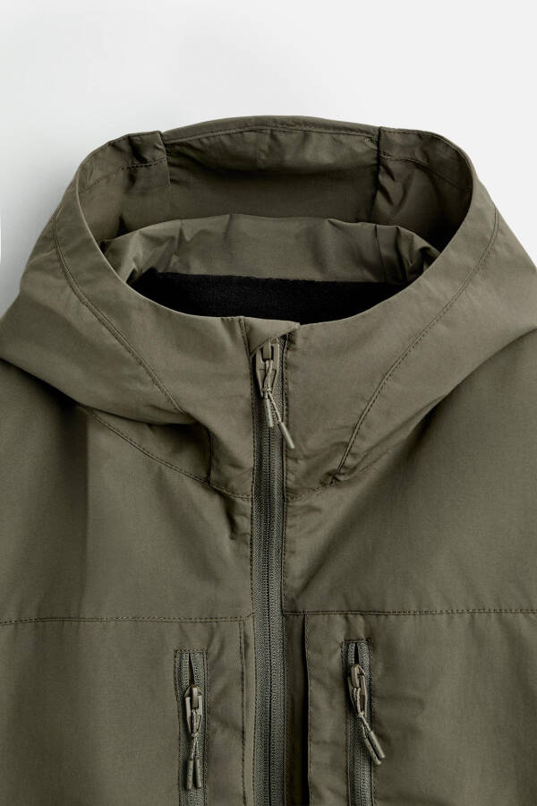 Waterproof hooded jacket (Light khaki) - 9