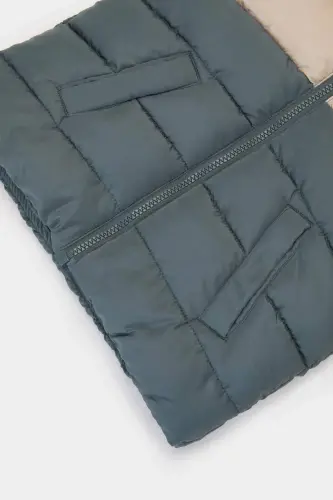 Waterproof hooded puffer vest with fleece lining for baby boys - 3